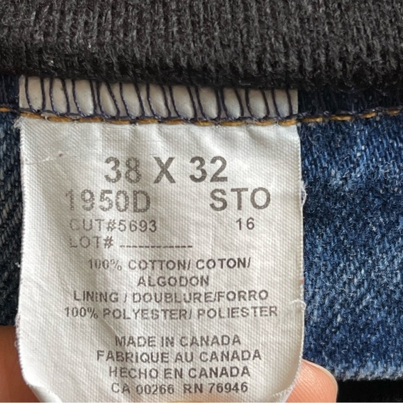 Big Bill Men’s Fleece Lined Work Denim Jeans Size 38x32 Blue Cold Weather Warm - Picture 8 of 9